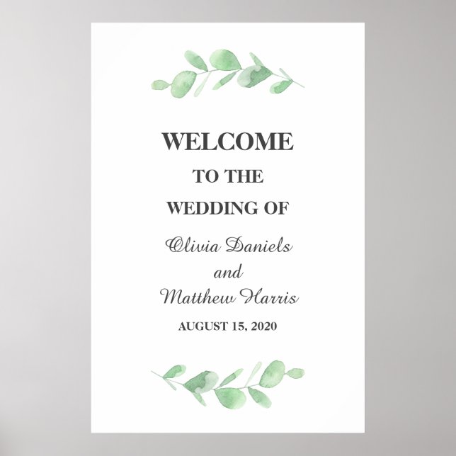 Eukalyptus-Blätter. Einfache Hochzeit im Wald Will Poster (Vorne)