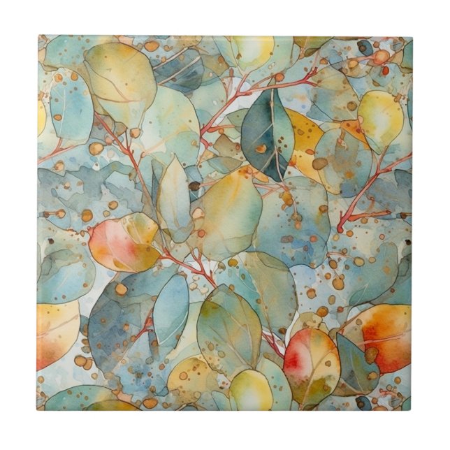 Eukalyptus-Blätter Fliese (Vorderseite)