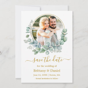Eukalyptus-Blätter für Aquarellbilder Save The Date