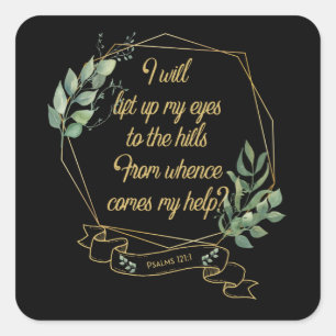 Eukalyptus-Blätter für die christliche Bibel Quadratischer Aufkleber