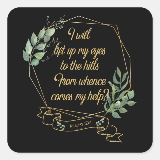 Eukalyptus-Blätter für die christliche Bibel Quadratischer Aufkleber (Vorderseite)