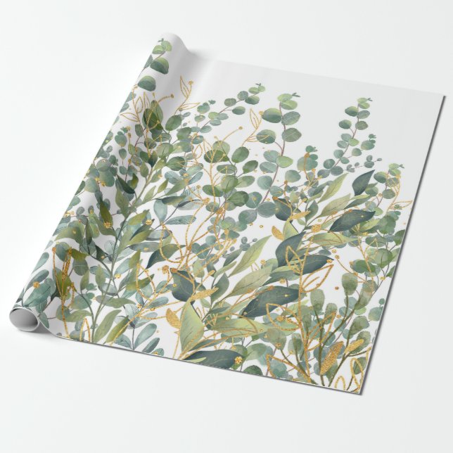 Eukalyptus-Blätter für Gold und Grüne Geschenkpapier (Ungerollt)