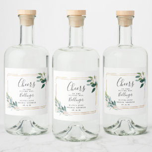 Eukalyptus-Blätter für Goldrahmen Alkoholflaschenetikett