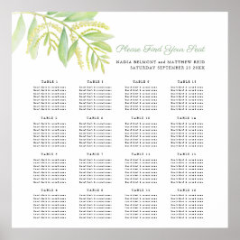 Eukalyptus-Blätter für Hochzeitssitze Poster