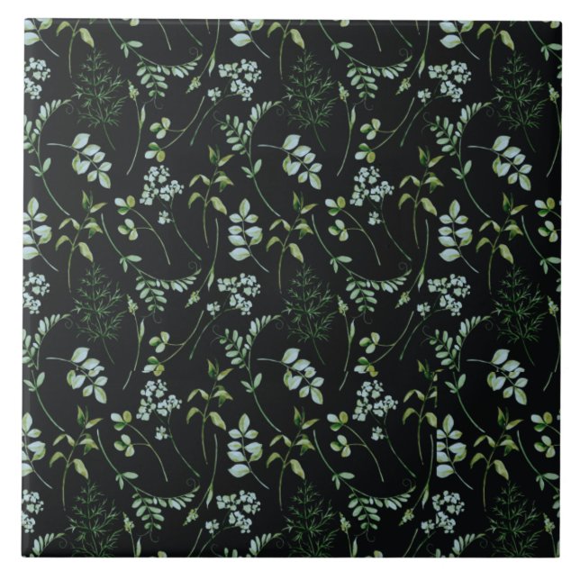 Eukalyptus-Blätter für Wasserfarben Fliese (Vorderseite)