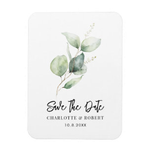 Eukalyptus-Blätter für Wasserfarben Save the Date Magnet
