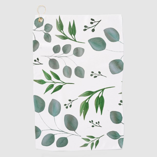 Eukalyptus-Blätter Golfhandtuch (Vorderseite)