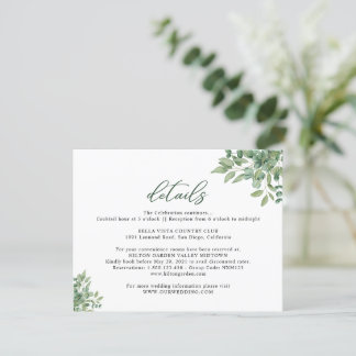 Eukalyptus-Blätter Hochzeiten Begleitkarte