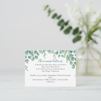 Eukalyptus-Blätter Hochzeiten Begleitkarte