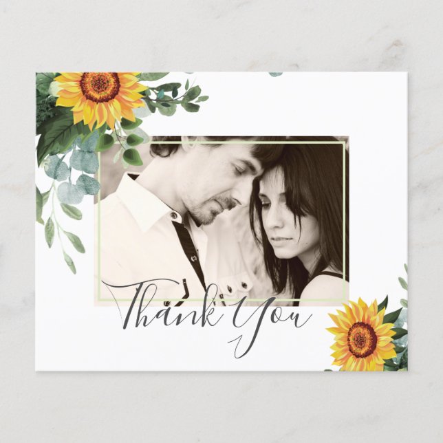 Eukalyptus-Blätter Hochzeiten: rustikale Sonnenblu Flyer (Vorne)