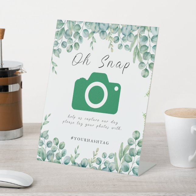 Eukalyptus-Blätter Hochzeiten Sockelschild (In SItu)