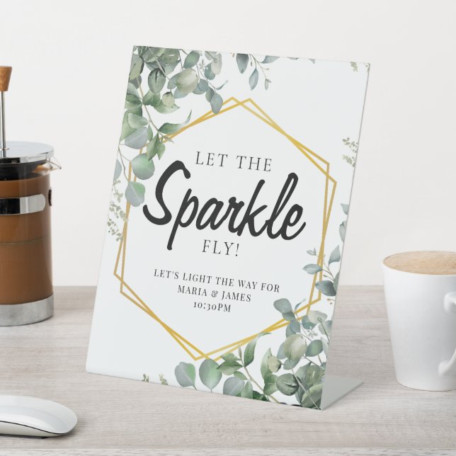 Eukalyptus-Blätter Hochzeiten Sockelschild (In SItu)