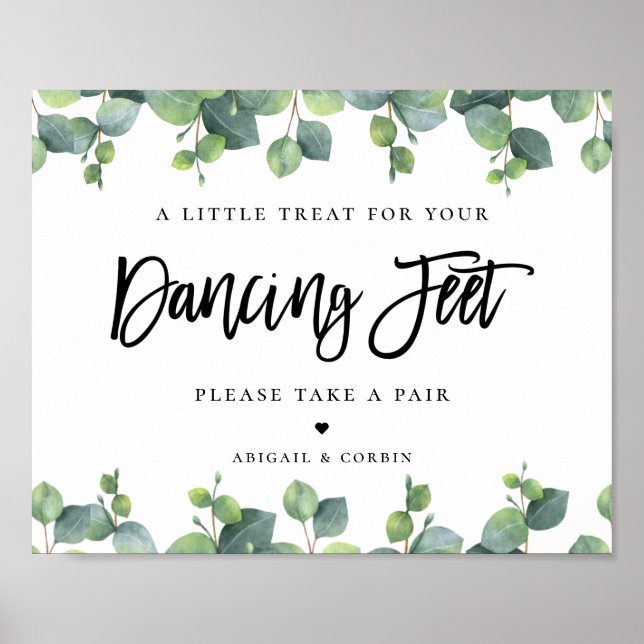 Eukalyptus-Blätter Hochzeitplakat Poster (Vorne)