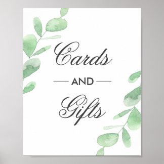 Eukalyptus-Blätter. Hochzeitskarten und Geschenke Poster