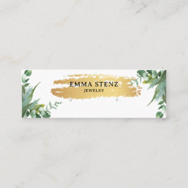 Eukalyptus-Blätter in Aquarellfarben mit Ohrwurmsc Mini Visitenkarte