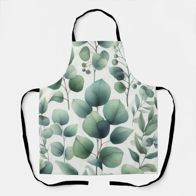 Eukalyptus-Blätter in Aquarellfarben Schürze (Vorderseite)