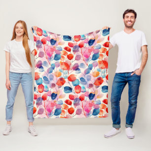 Eukalyptus-Blätter in Farbtönen Fleecedecke