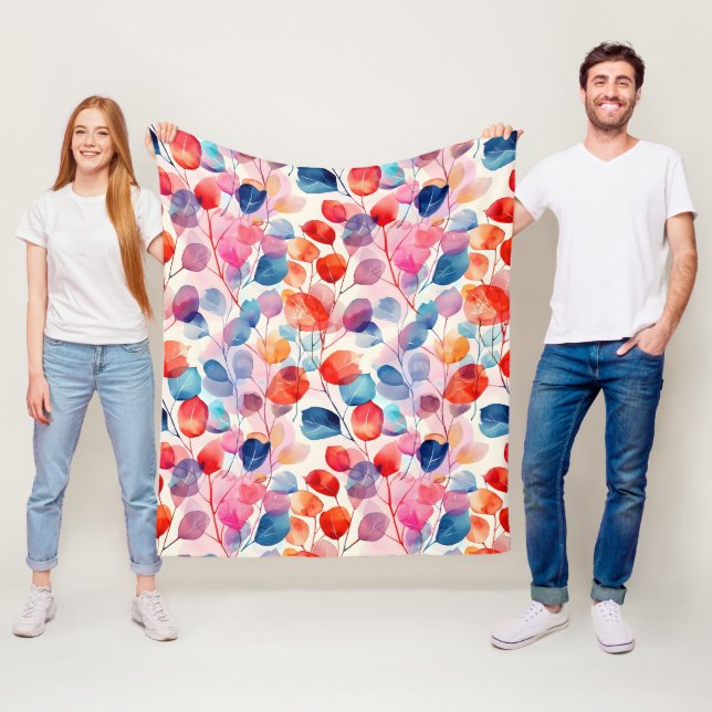 Eukalyptus-Blätter in Farbtönen Fleecedecke (Beispiel)