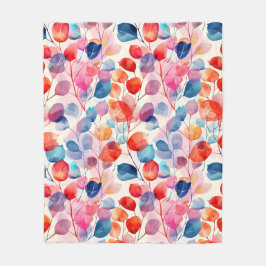 Eukalyptus-Blätter in Farbtönen Fleecedecke