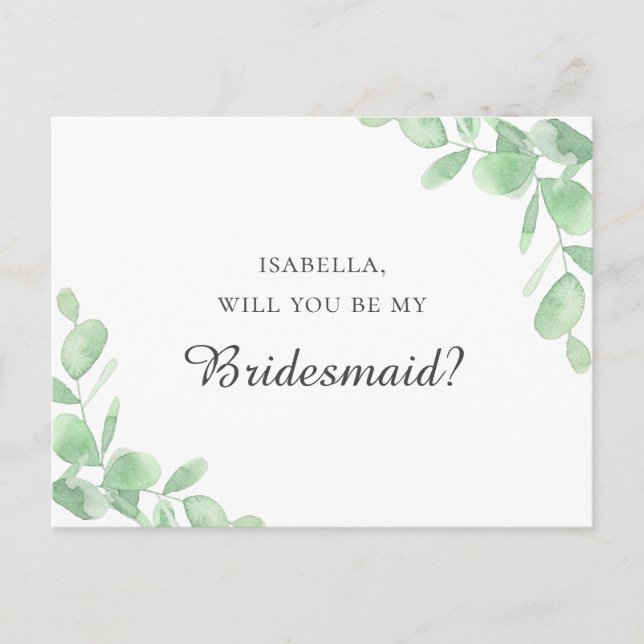 Eukalyptus-Blätter. Junggesellinnenabschiede Postkarte (Vorderseite)