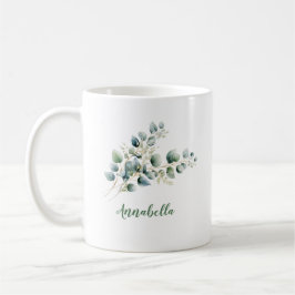 Eukalyptus-Blätter mit Namensgeschenk Kaffeetasse
