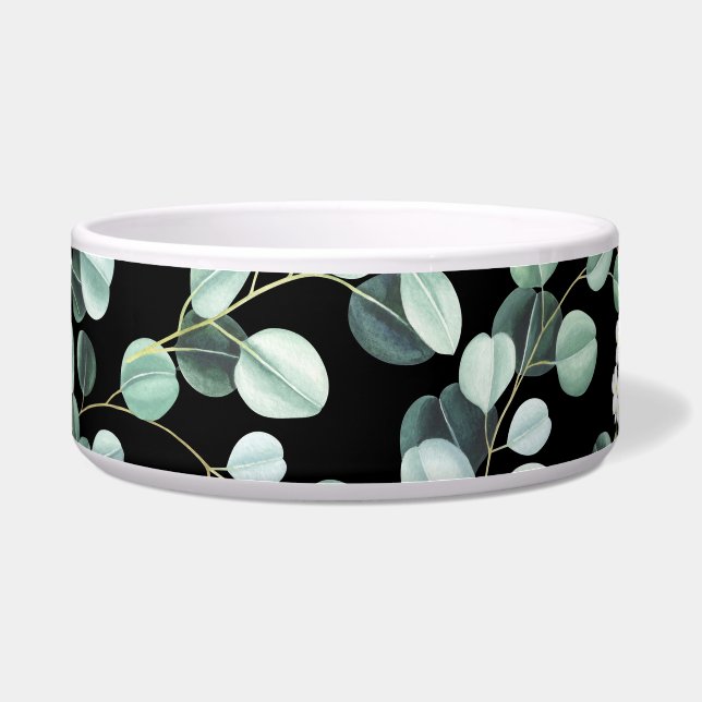 Eukalyptus-Blätter: Muster für weiße Blume Napf (Vorderseite)