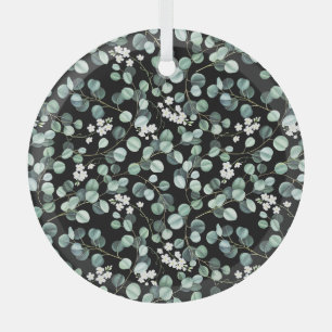 Eukalyptus-Blätter: Muster für weiße Blume Ornament Aus Glas
