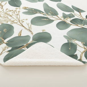Eukalyptus-Blätter Muster Sherpadecke