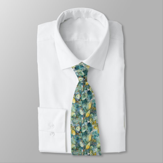 Eukalyptus Blätter Neck Tie Krawatte (Gebunden)