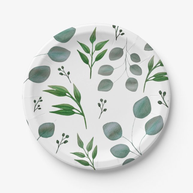 Eukalyptus-Blätter Pappteller (Vorderseite)