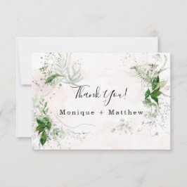 Eukalyptus-Blätter Pink Wedding Dankeschön-Karte Einladung