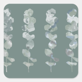 Eukalyptus-Blätter Quadratischer Aufkleber