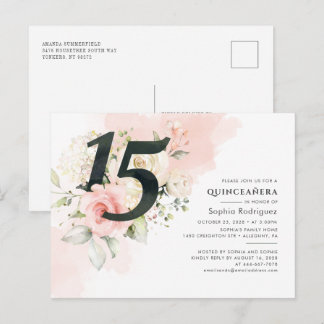 Eukalyptus-Blätter Quinceanera 15. Geburtstag Einladungspostkarte