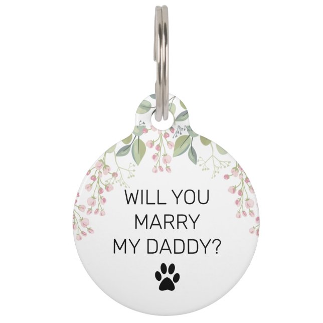 Eukalyptus-Blätter und lustiger Text Haustiermarke (Vorderseite)