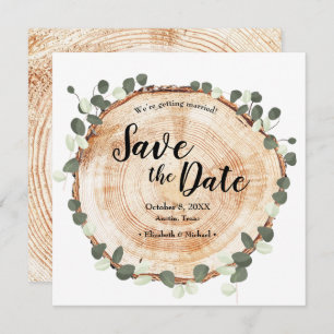 Eukalyptus-Blätter und Website für Hochzeiten von  Save The Date
