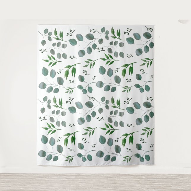Eukalyptus-Blätter Wandteppich (Vorderseite)