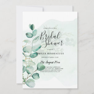 Eukalyptus Blätter Wedding Greenery QR CODE Modern Einladung