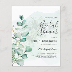 Eukalyptus Blätter Wedding Greenery QR CODE Modern Flyer