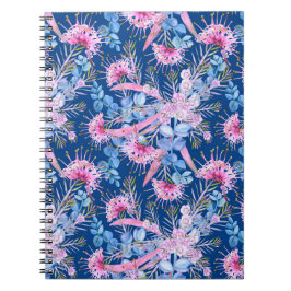 Eukalyptus Blau und Rosa Grevillea Notizblock