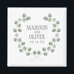 Eukalyptus-Bleirahmen | Hochzeit Magnet<br><div class="desc">Dieser wunderschöne Aquarellrahmen mit Eukalyptus-Blätter aus Silber. | © und ® Bigstock® - Alle Rechte vorbehalten.</div>