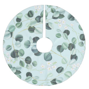 Eukalyptus Bliss: Türkisfarbenes Muster. Polyester Weihnachtsbaumdecke