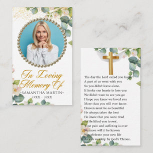 Eukalyptus Bloom Foto Beerdigungskarte Visitenkarte