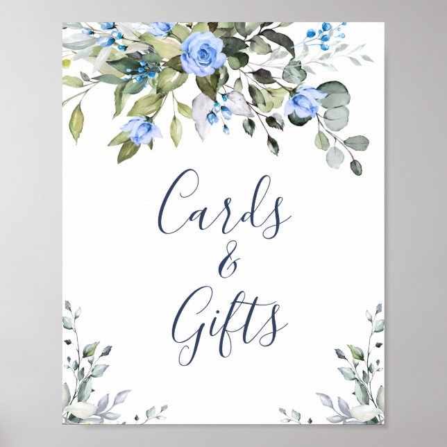 Eukalyptus Blue Rose Karten und Geschenke Poster (Vorne)