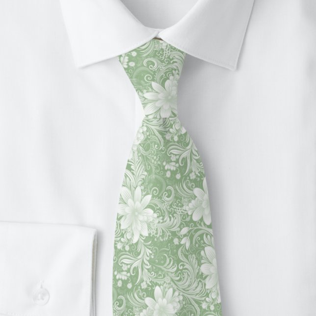 Eukalyptus-Blumen-Batik Krawatte (Von Creator hochgeladen)