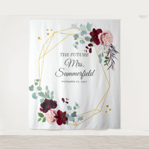 Eukalyptus Blumen Grünzeug Brautparty Hintergrundk Wandteppich