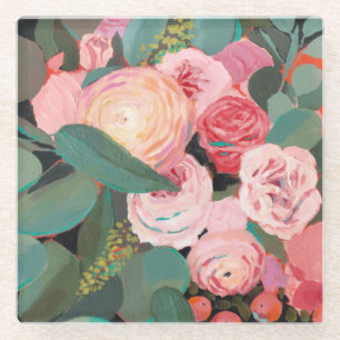 Eukalyptus-Blumenstrauß Glasuntersetzer