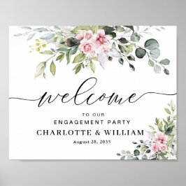 Eukalyptus Blush Engagement Party Poster