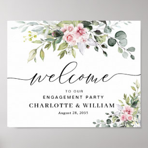 Eukalyptus Blush Engagement Party Poster
