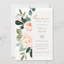 Eukalyptus Blush Rose Rosa Save the Date einladen