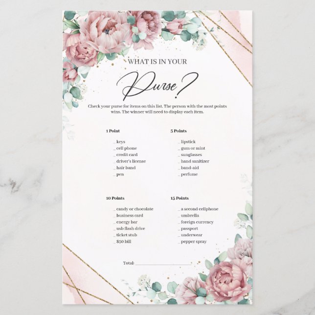 Eukalyptus-Blütenpferde Was ist in Ihrer Tasche? (Vorderseite)